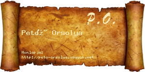 Pető Orsolya névjegykártya